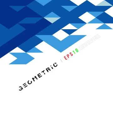 Abstract geometric triangle blue mosaic pattern element on white Stock Illustration