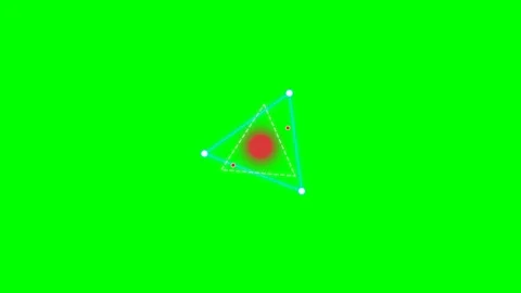 Abstract geometric triangle composition with a central glowing red sphere Stock Footage 340900343