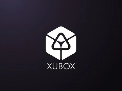 Abstract geometric triangle in hexagonal cube box logo icon for corporate bus Stock Illustration