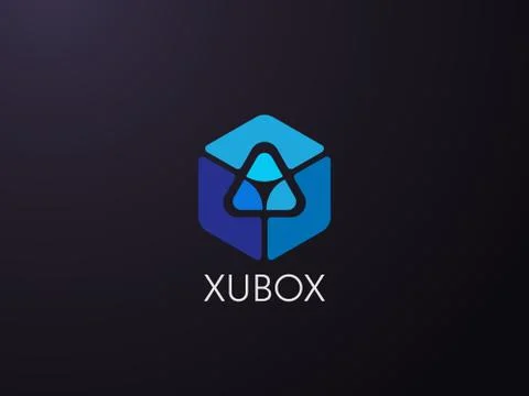 Abstract geometric triangle in hexagonal cube box logo icon for corporate bus イラスト素材