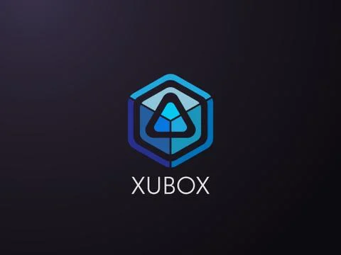 Abstract geometric triangle in hexagonal cube box logo icon for corporate bus イラスト素材