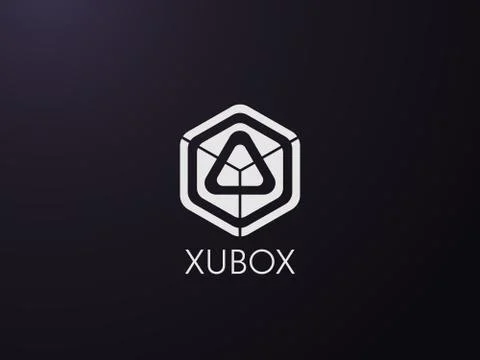 Abstract geometric triangle in hexagonal cube box logo icon for corporate bus Stock Illustration