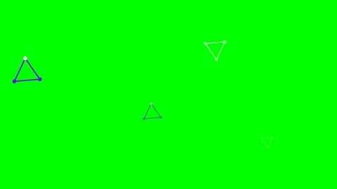 Abstract geometric triangle network nodes on a vibrant green background scree Stock Footage 340902742