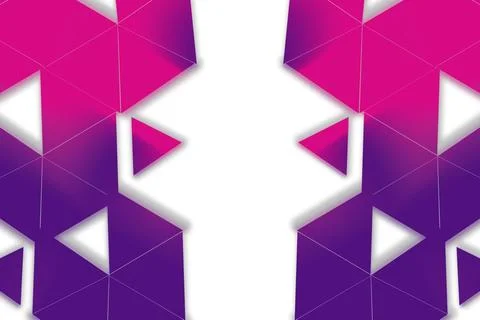 Abstract Geometric Triangle Pattern Border with Pink Purple Gradient Illustrazione stock
