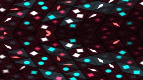 Abstract Geometric Triangle Pattern with Glowing Neon Shapes Stock Footage 345652750