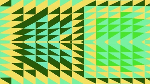 Abstract Geometric Triangle Pattern in Green, Yellow, and Teal Stock Footage 331726591