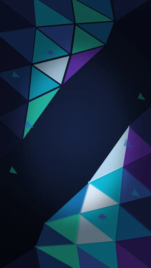 Abstract geometric triangle pattern motion background with glowing blue and 動画素材 347555413