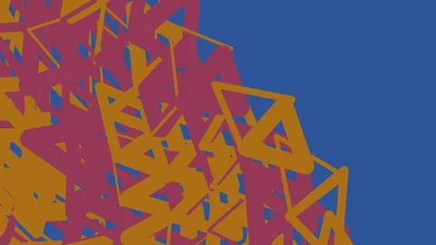 Abstract geometric triangle pattern with orange and pink shapes 스톡 일러스트