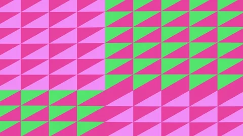 Abstract Geometric Triangle Pattern in Pink and Green Stock Footage 331907337