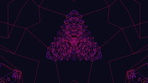 Abstract Geometric Triangle Pattern in Purple and Red Stock Footage 331907285