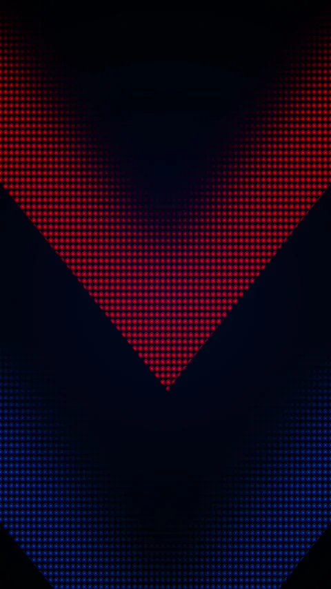 Abstract geometric triangle pattern red and blue dotted shapes, dark modern spac Stock Footage 340476349