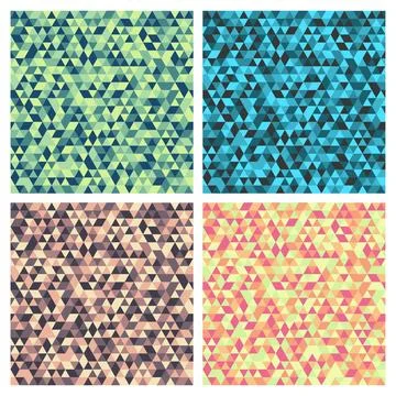 Abstract geometric triangle pattern set 스톡 일러스트