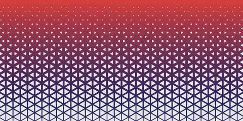 Abstract geometric triangle pattern with a vibrant red to blue color gradient fo Stock Illustration