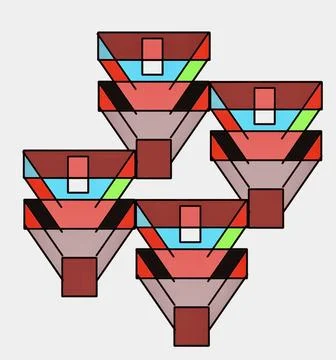 Abstract Geometric Triangle Patterns and Linear Shapes Stock Illustration