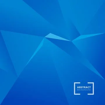 Abstract geometric triangle polygonal space low poly blue background. Vector Stock Illustration