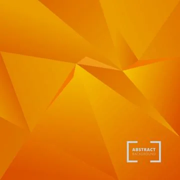 Abstract geometric triangle polygonal space low poly orange background. Illustrazione stock