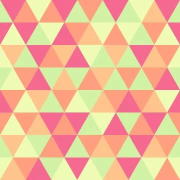Abstract geometric triangle seamless pattern, green and pink colors 스톡 일러스트