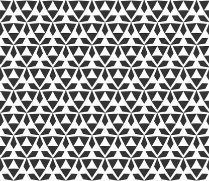 Abstract geometric triangle Seamless pattern . Repeating geometric Black and  Stock Illustration