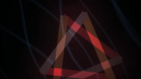 Abstract Geometric Triangle Shape with Flowing Lines on Black Background. Stock Footage 334463449