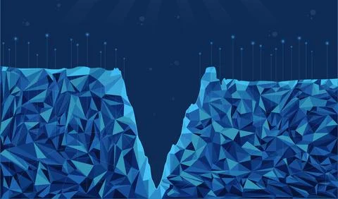 Abstract geometric triangle shapes high tech mariana trench Stock Illustration