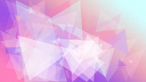Abstract geometric triangle shapes in a soft pink and purple gradient backg.. Illustrazione stock