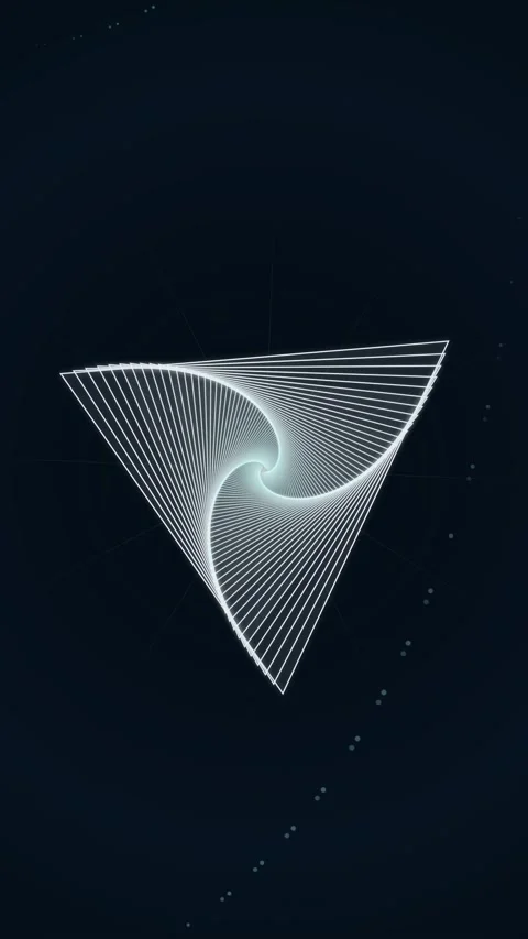 Abstract Geometric Triangle Swirl Motion Background - Futuristic Digital Art Stock Footage 347695073