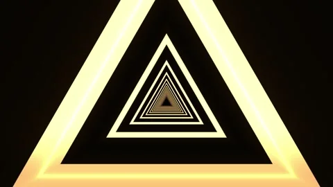 Abstract Geometric Triangle Tunnel with Changing Neon Colors Loop Stock Footage 331998450