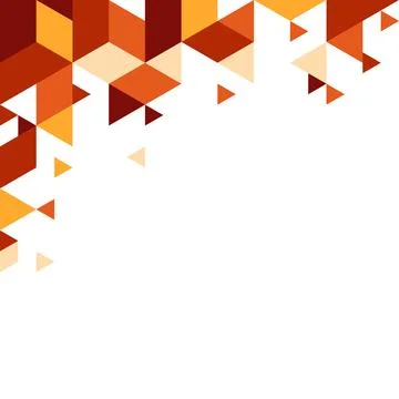 Abstract Geometric Triangle Vector Background with Bold Warm Colors and Spa.. Stock Illustration