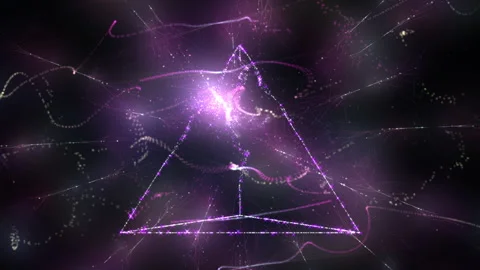 Abstract Geometric Triangle With Vibrant Lights and Energy Flow Patterns Видео 297058359