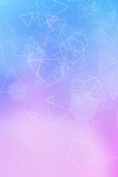 Abstract geometric triangles and polygon outlines appear in soft blue and p.. Stock Illustration