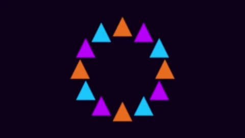 Abstract geometric triangles expanding and contracting with chromatic aberr.. Stock Footage 340943647