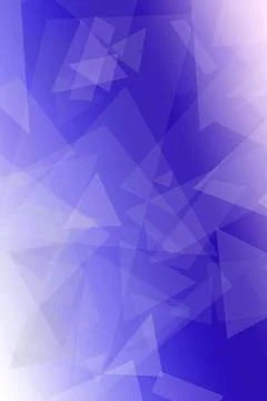 Abstract geometric triangles form a blue and purple backdrop with soft glow.. Illustrazione stock