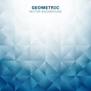Abstract geometric triangles pattern blue background with place for text Stock Illustration