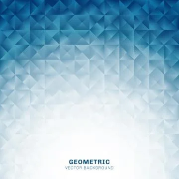 Abstract geometric triangles pattern blue background with place for text. Cre Illustrazione stock