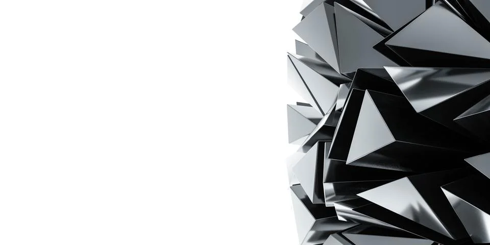 Abstract geometric triangular shape 3d render illustration background wallpaper Stock Illustration