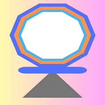 Abstract geometric trophy with layered octagonal frame on a triangular base Stock Illustration