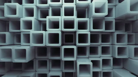 Abstract Geometric Tubes Random Motion, 4k Loopable 3d Animation Stock Footage 68349385