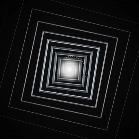 Abstract Geometric Tunnel with Bright Light at the End - Infinite Square Co.. Stock Footage 346282650