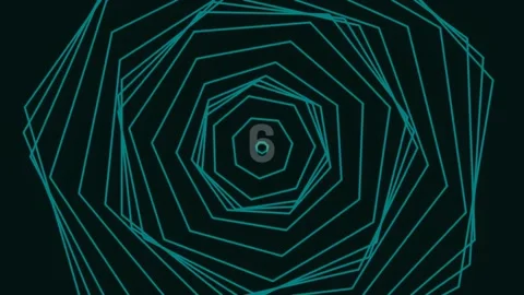Abstract geometric tunnel pattern in dark blue neon lines Stock Footage 342093403