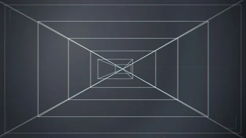 Abstract geometric tunnel perspective with receding lines and vanishing poi.. Stock Footage 344248635