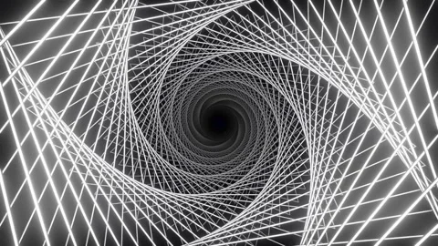 Abstract Geometric Tunnel Spiral - 4K Video Video stock 340481353