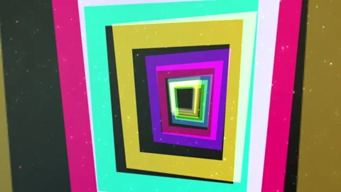 Abstract Geometric Tunnel Vibrant Rectangles in Space Vidéo 299927620