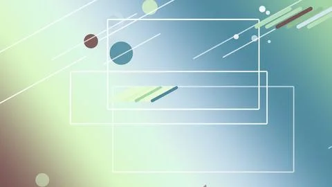 Abstract geometric UI frames, circles, and lines float on a blue gradient b.. Stock Illustration