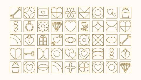 Abstract geometric Valentines day vector background. Icon with symbol of love. Stock-Illustration