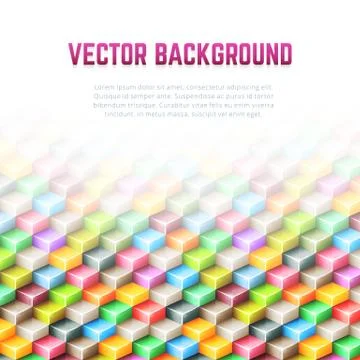 Abstract geometric vector background with 3D cubes Stock Illustration