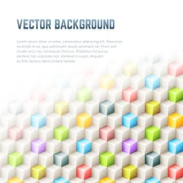 Abstract geometric vector background with 3D cubes Stock Illustration