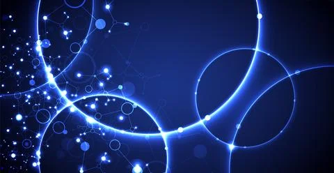 Abstract geometric vector background. Circle technology or science concept. Stock Illustration