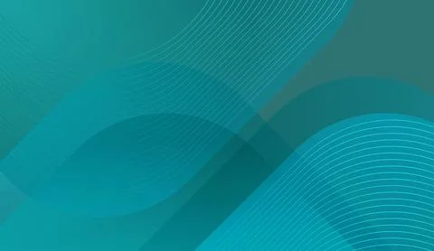 Abstract geometric vector background featuring dynamic teal and blue waves with Stock Illustration