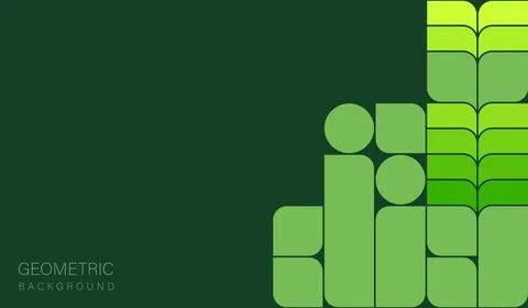 Abstract geometric vector background illustration with green shapes Stock Illustration