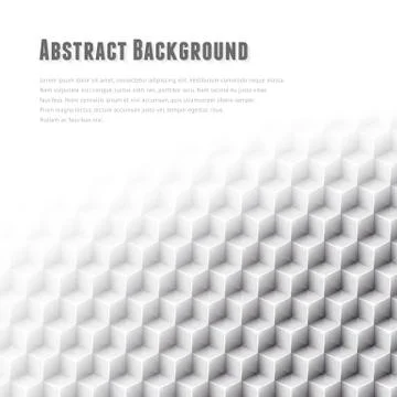 Abstract geometric vector background. White glass cubes Stock Illustration